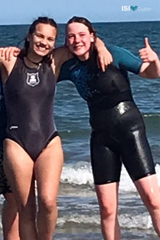 And be brave like Carolina Mann and Elisabeth Deierlein at Portmarnock beach. Well done girls.