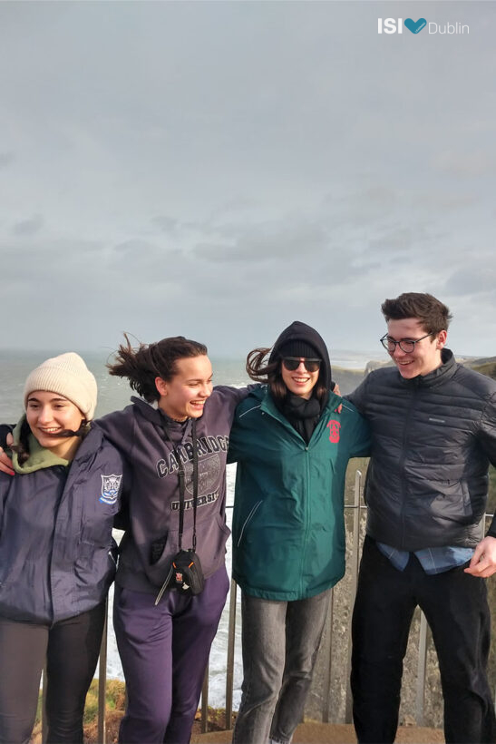 Rebecca Conte, Carolina Mann, Simone Hag and Leo Folgmann at the Giant’s Causeway