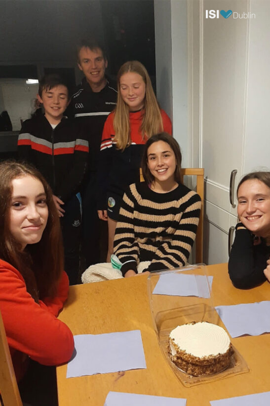Judit & Marta also enjoying some cake whilst having a sleepover Saturday night at Maria`s host family! - Judit Rico 2nd year Fingal Community School, Marta 2nd year St Finian`s , Maria Lopez Gili 2nd year St Finian`s.