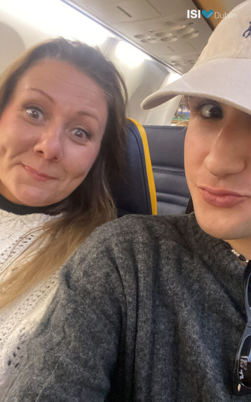 Alfredo and his host mother Niamh on route to Paris