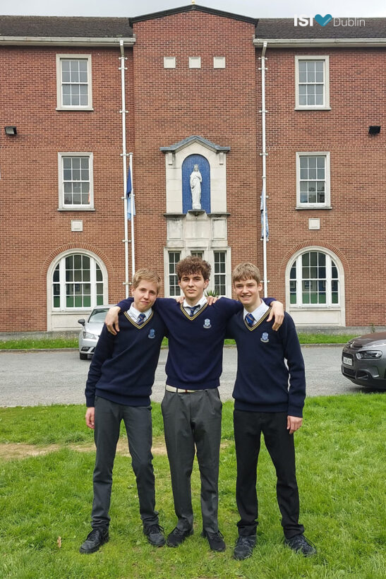 Jakob Zick, Niccolo Morellini and Moritz Killat at their TY Graduation at Marian College 2