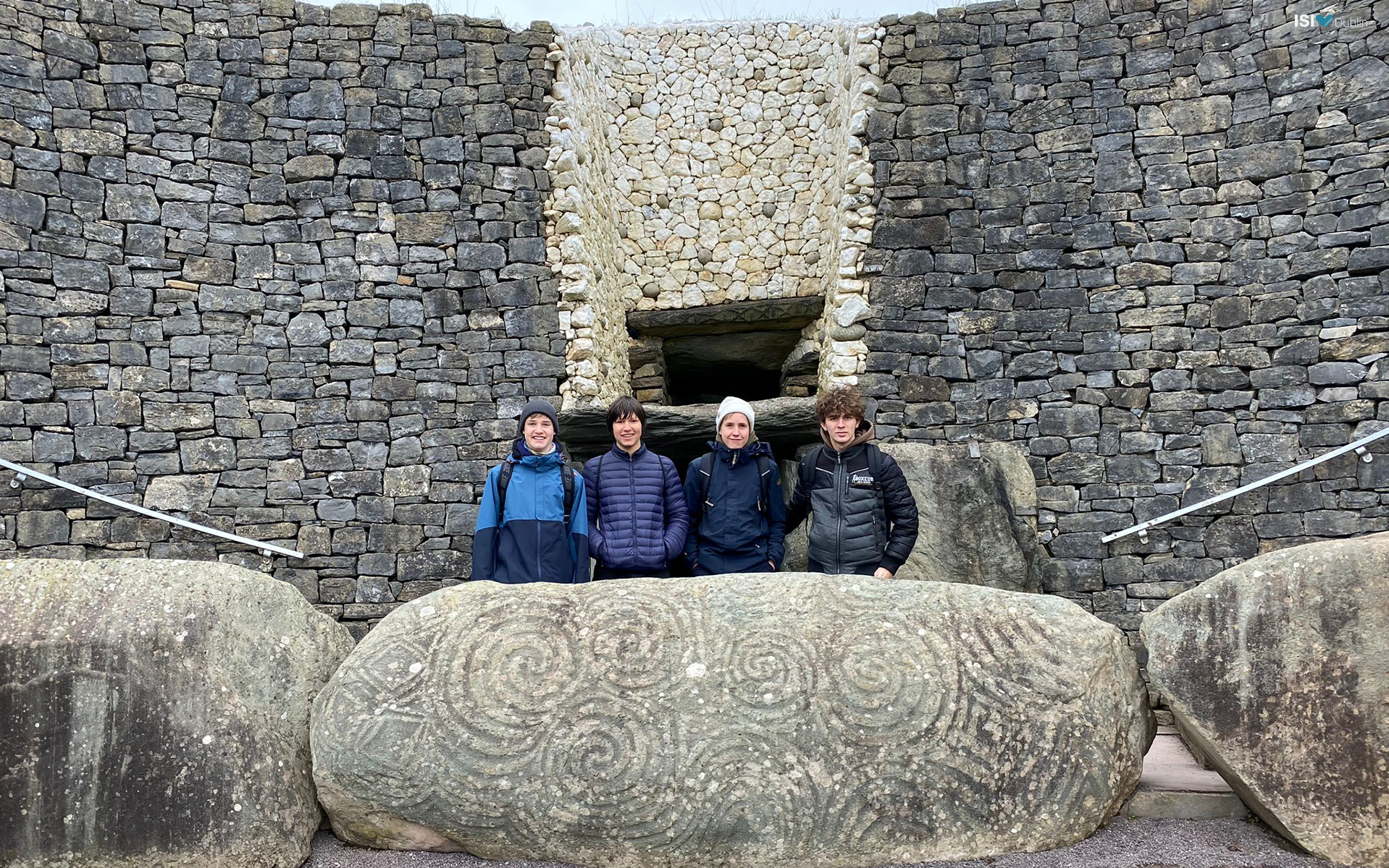 Moritz, Silvan, Jacob and Niccolo at Newgrange