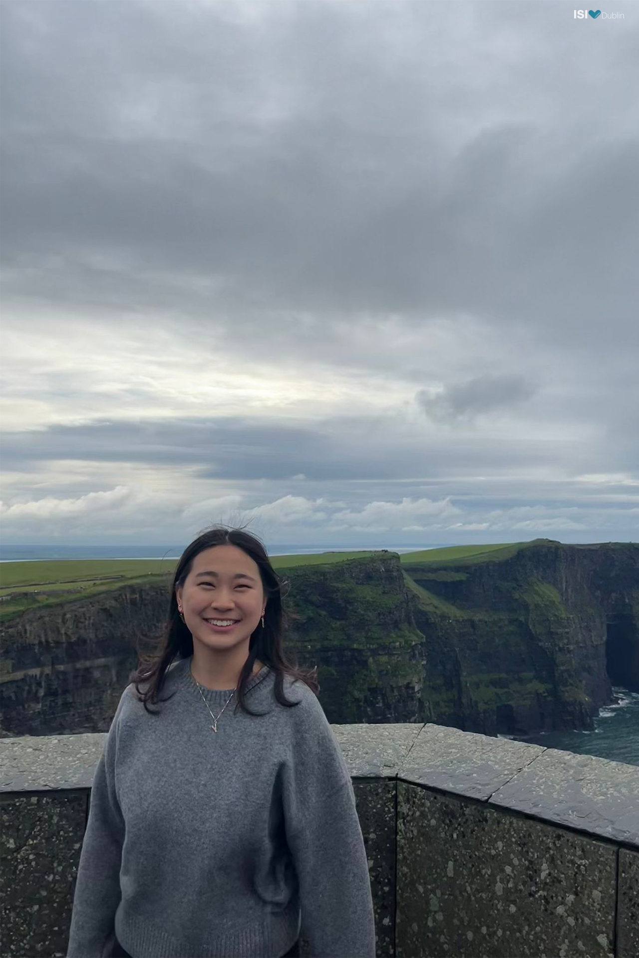 Yichan from Grange Community School at the Cliffs of Moher
