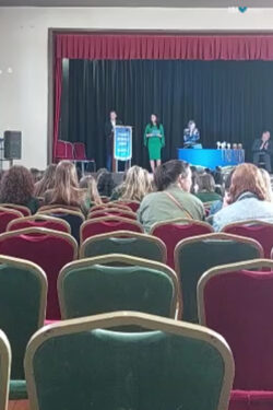 Yara Aeschlimann and Viola Charlotte Carrara Collecting Their Certificates