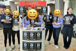 Marisol Wiest and Clara Sturm Handing Out Flyers in Donaghmede Shopping Centre for Their TY Musical