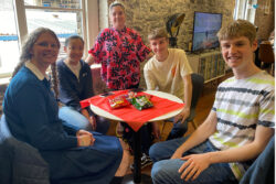 Ina Schroeder, Kurumi Hoshi, Wilhelm Stock and Mortiz Killat at End of Year Party