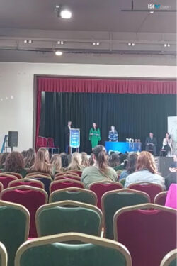 Louise Schaefer Collecting Her Certificate