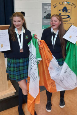 Line Thoene and Jule Gerbig at their TY Graduation in St Tiernan's 4
