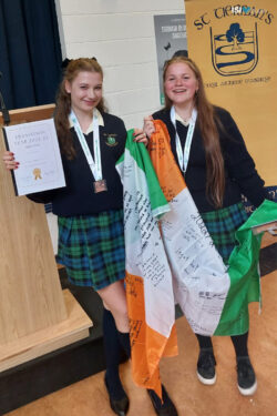 Line Thoene and Jule Gerbig at their TY Graduation in St Tiernan's 3