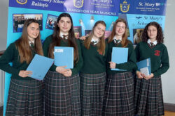 Yara Aeschlimann, Viola Charlotte Carrara, Louise Schaefer, Marisol Wiest, and Clara Sturm at St Mary's TY Grad