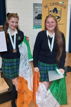 Line Thoene and Jule Gerbig at their TY Graduation in St Tiernan's 2
