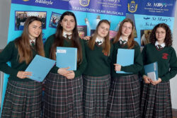 Yara Aeschlimann, Viola Charlotte Carrara, Louise Schaefer, Marisol Wiest, and Clara Sturm at St Mary's TY Grad