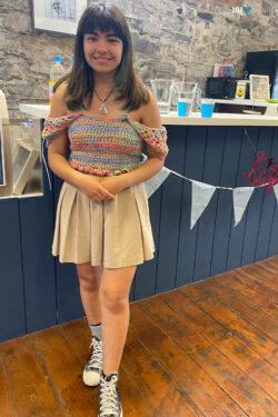 Laia Vila Diaz at The End of Year Party in her Very Own Handmade Top!