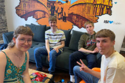 Paula Sommer, Moritz Killat, Jakob Zick and Wilhelm Stock at the End of Year Party