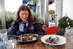Tine Von Bortsel (4th year at Manor House) had delicious mussels in Howth early this week! Yummm!