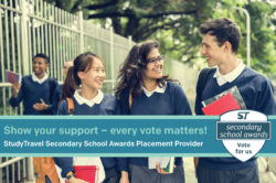 Aidez-nous à être à nouveau nominés pour les StudyTravel Secondary School Awards !