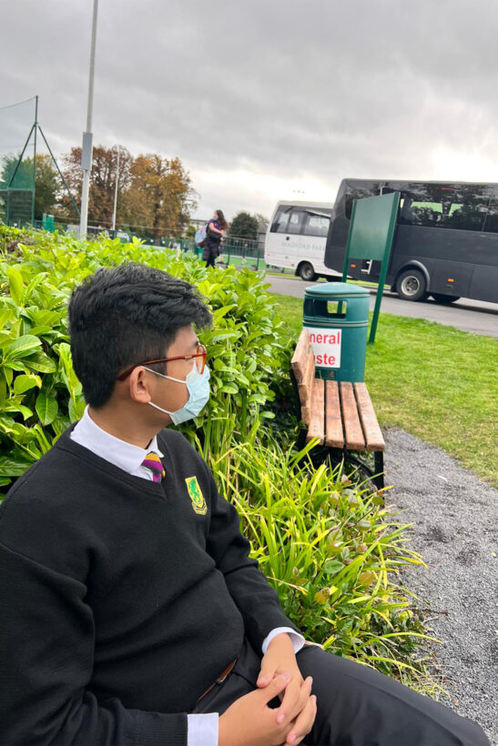 Yuchen Liu (Kevin – 5th year at Sandford Park) enjoying a peaceful lunchbreak at school!